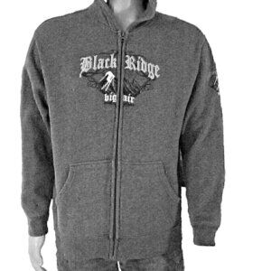 Black Ridge Air Sweatshirt Men's Grey Hoodie w/Zipper (28" Long x 20" Chest)